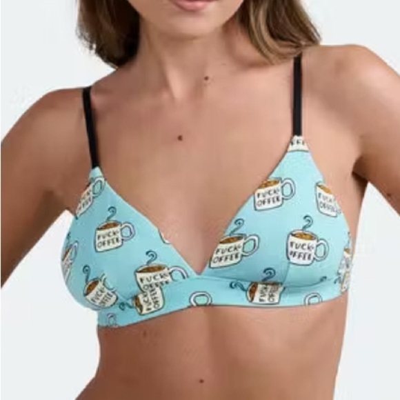 MeUndies FeelFree F-OFFEE Triangle Bralette Size XS Teal Soft Convertible Straps - Picture 1 of 6